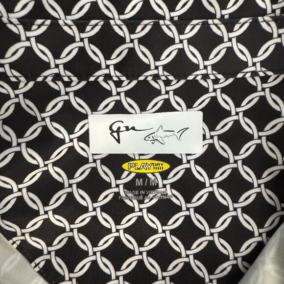 Like new / Greg Norman B&W Chainmail Pattern Golf Polo - Size M - Picture 5 of 6